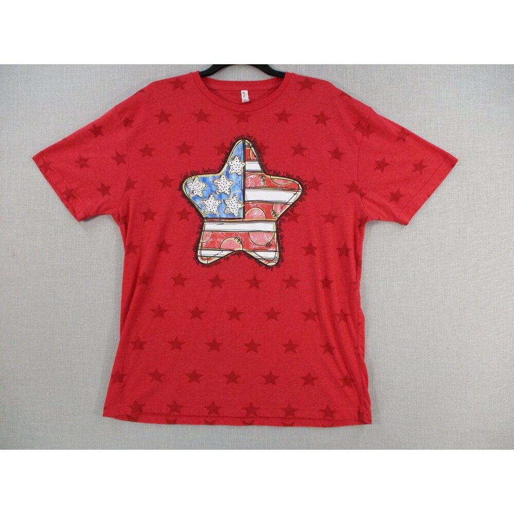 Love In Faith XL Red Star Graphic T-Shirt